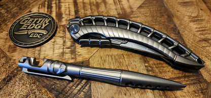 Rike Alien 4 Full Titanium Folding Knife with Kubaton — RK-12261-1