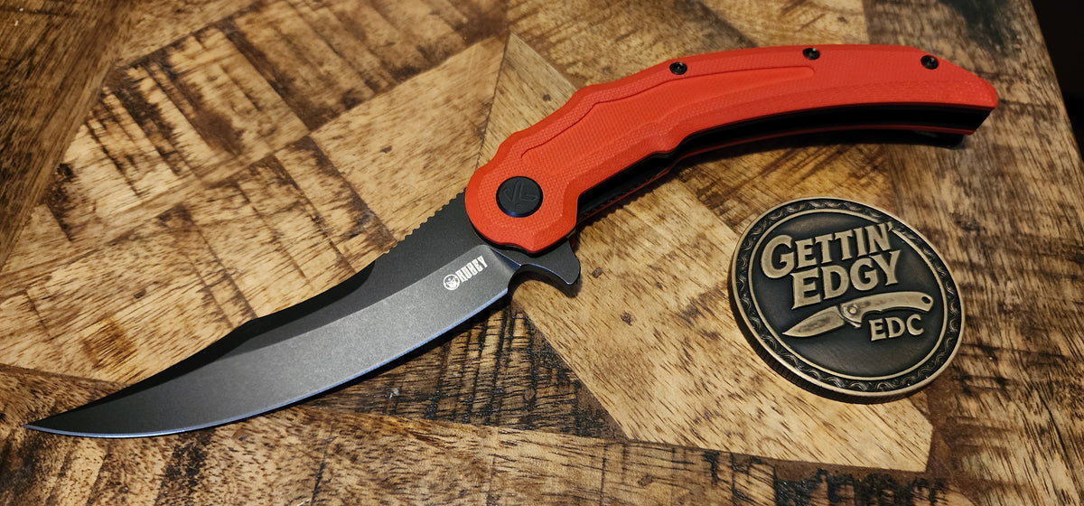 Kubey WaveCrest Pikal Linerlock, 14C, Red G10 - New