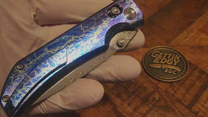 Kansept Eaglestrike K1095V1 Damascus Full Lightning Strike Titanium - Beautiful! - New